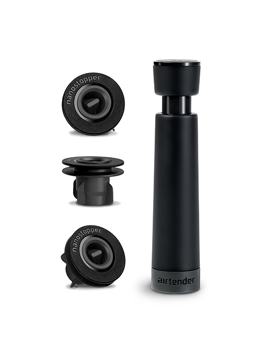 Wine preservative with pump and 3 nanostopper stoppers - Airtender
