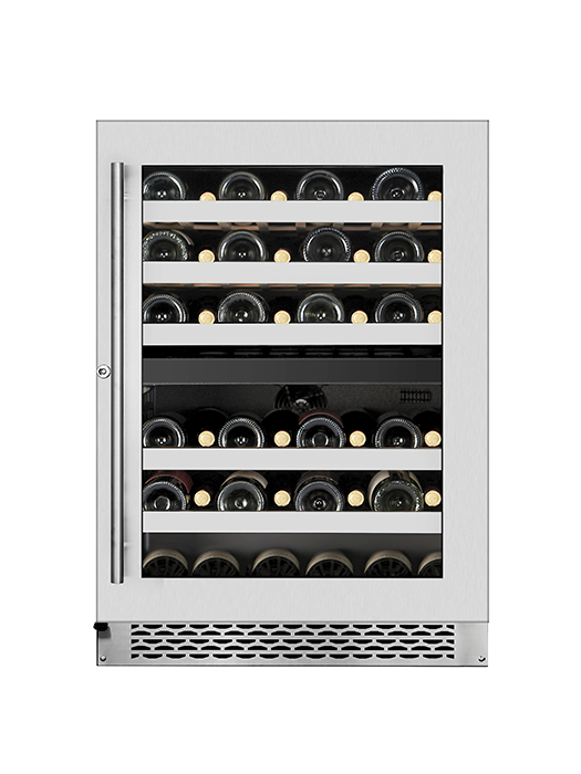 Cellier 46 Bouteilles 2 zones inox, série Titanium - Wine Cell'R