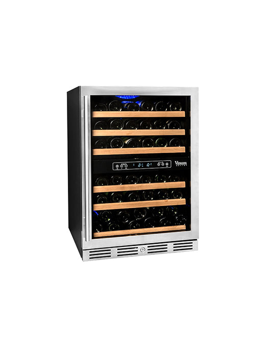 Cellier 54 bouteilles avec 2 zones (Inox)- Vinum