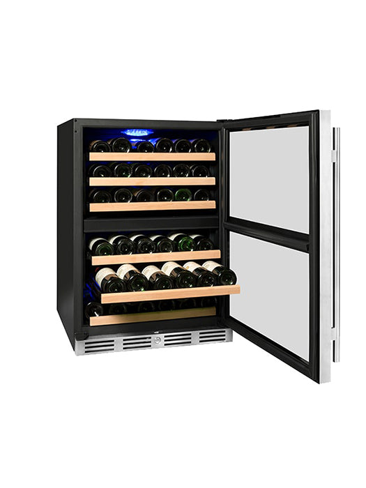 Cellier 54 bouteilles avec 2 zones (Inox)- Vinum