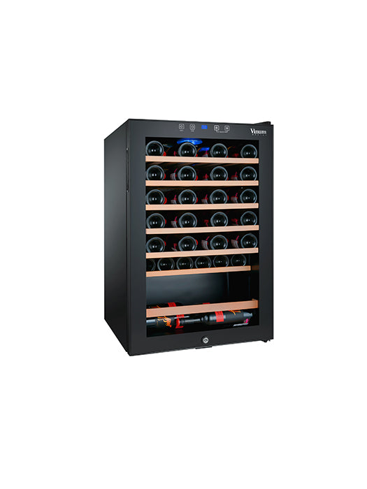 Cellier 48 bouteilles avec porte vitrée avec cadre (Noir)- Vinum