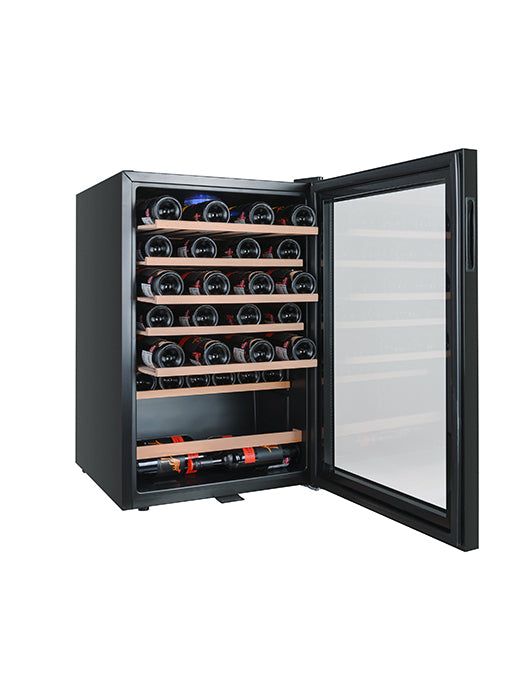 Cellier 48 bouteilles avec porte vitrée avec cadre (Noir)- Vinum