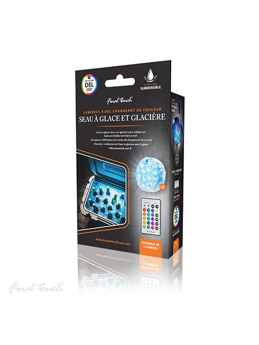 Lumières LED submersibles pour glacière et seau à glace (ensemble de 2)