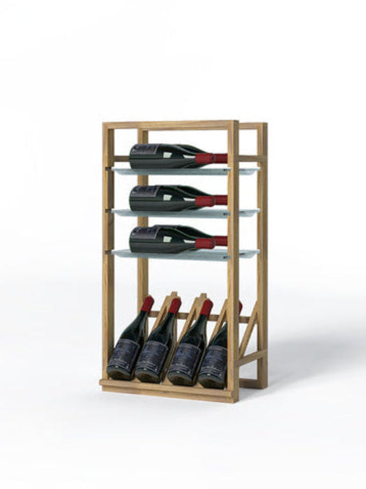 Support avec tablettes en verre et présentoir pour 10 bouteilles, Série Classic - LVG