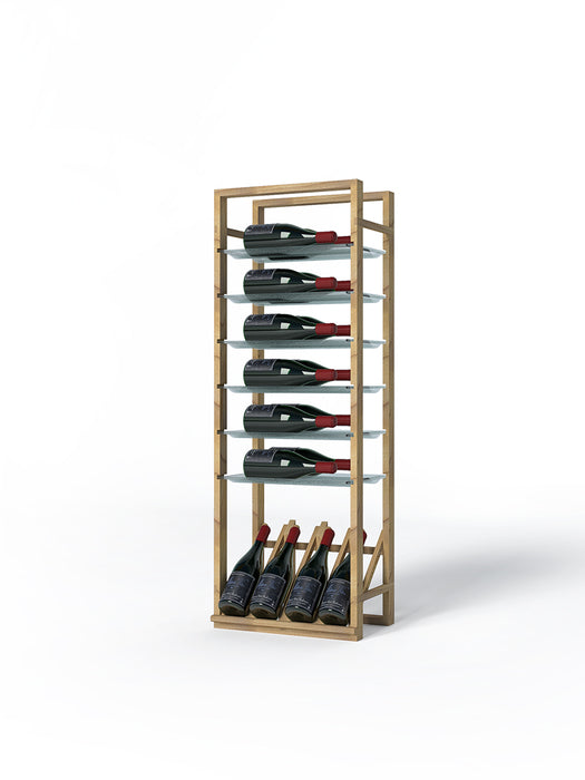 Support avec tablettes en verre et présentoir pour 16 bouteilles, Série Classic - LVG