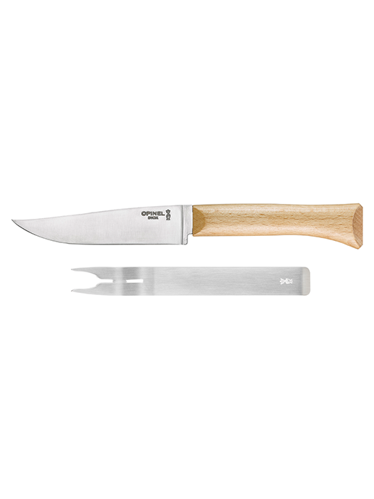 Ensemble de couteau et fourchette à fromage en bois olivier- Opinel