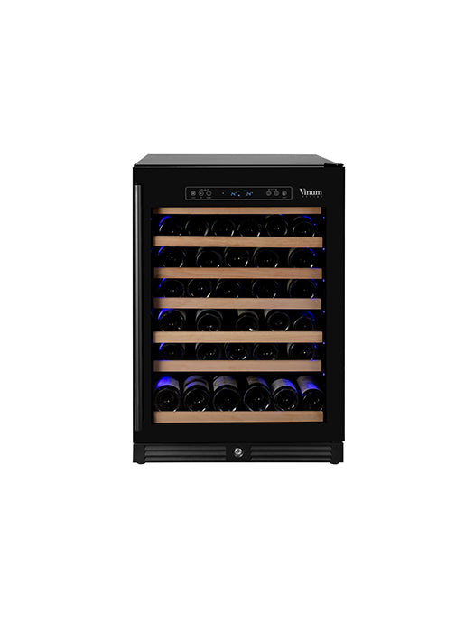 Cellier 60 bouteilles avec porte vitrée Full Glass (Noir)- Vinum