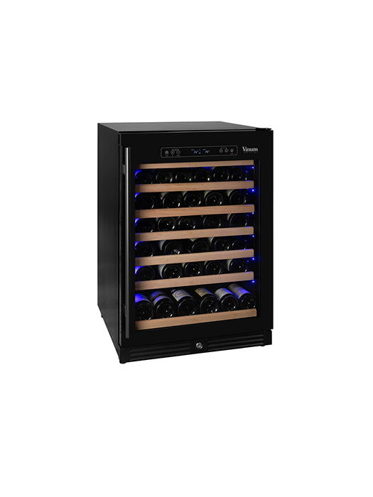 Cellier 60 bouteilles avec porte vitrée Full Glass (Noir)- Vinum