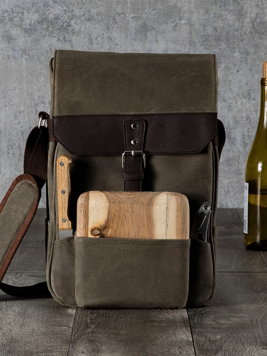 Sac de transport 2 bouteilles avec accessoires Canvas - Picnic Time
