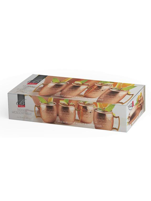 Mini-mugs Moscow Mule en cuivre martelé (Lot de 4)- Brilliant