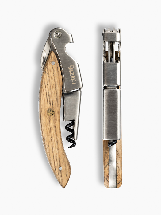 Double Lever Corkscrew with Wooden Handle- Hazaki