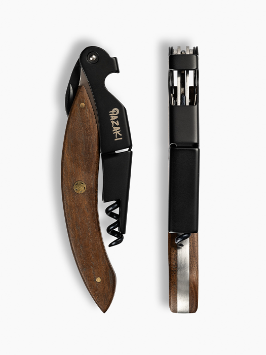 Double Lever Corkscrew with Wooden Handle- Hazaki