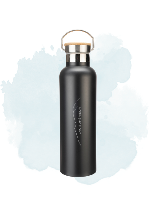 Bouteille isotherme Double Paroi- Noir 750ml- SERIE LAC SUPERIEUR