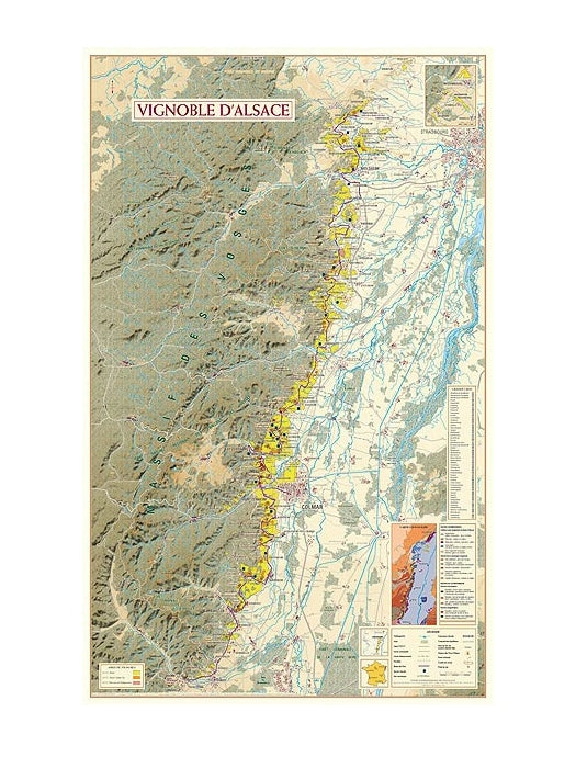 Carte des vignobles d'Alsace